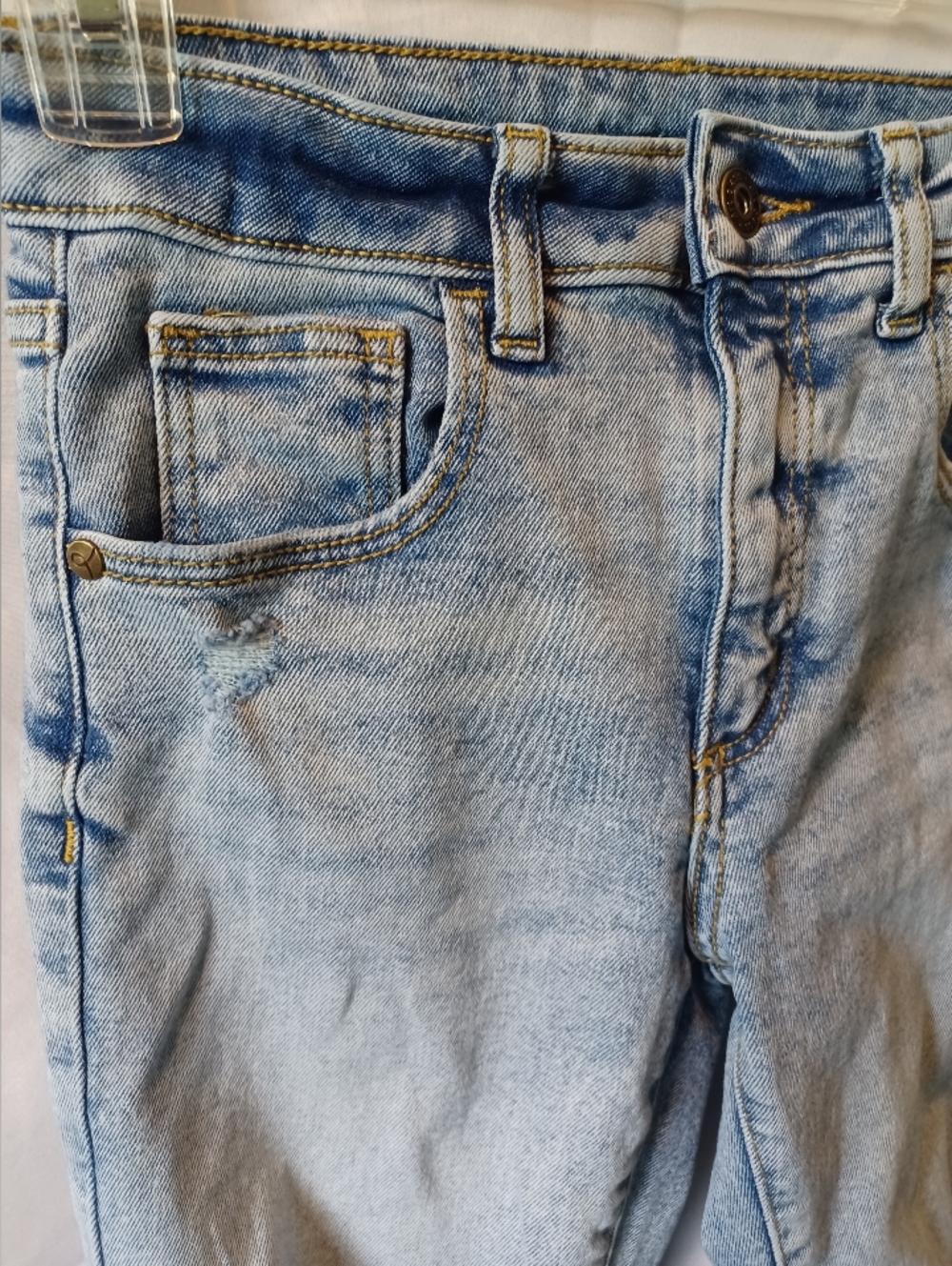 Art Class Girls Light Wash Blue Distressed Skinny Denim Jeans - Picture 3 of 10